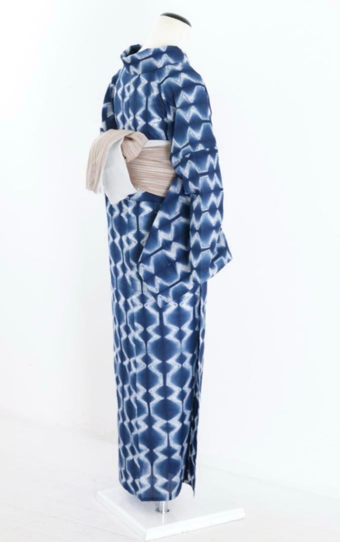 【高級】【美品】有松鳴海絞　日本製の伝統工芸士さん染め絞り 単衣浴衣