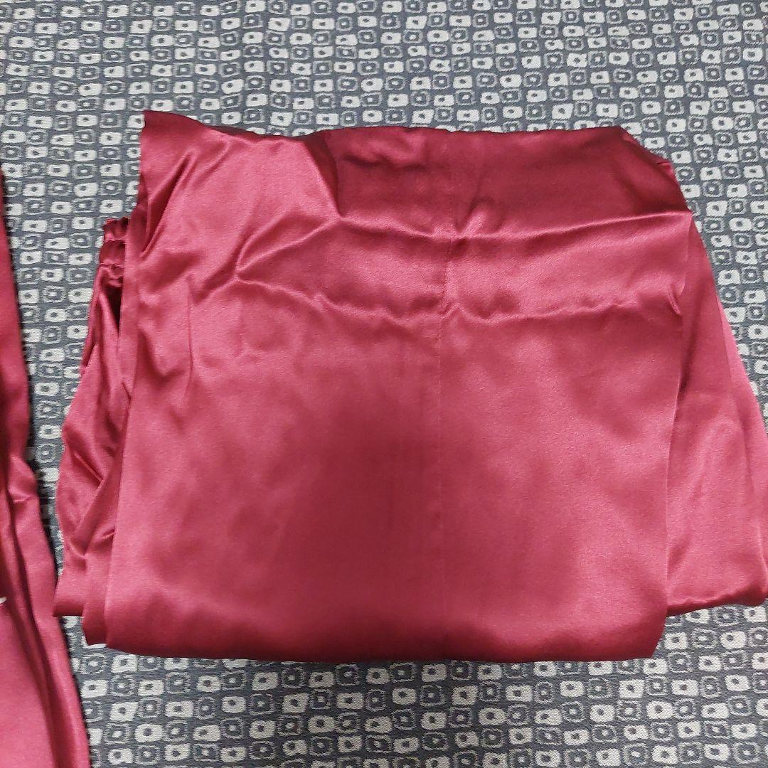 まちゃまちゃ様　睡眠科学　シルクパジャマ ワインレッド