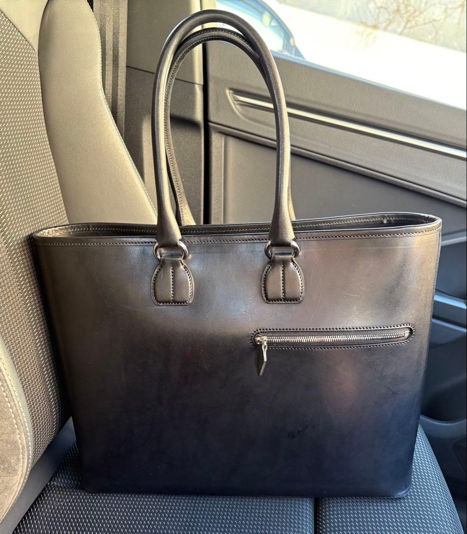 【美品】万双　双鞣和地　トートバッグ　黒