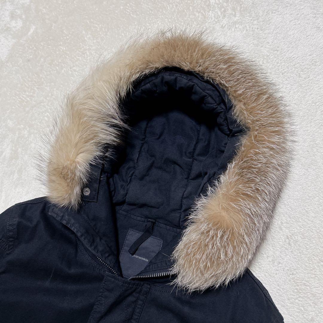 Y2k ripvanwinkle フード ファージャケット L 黒　N-2B