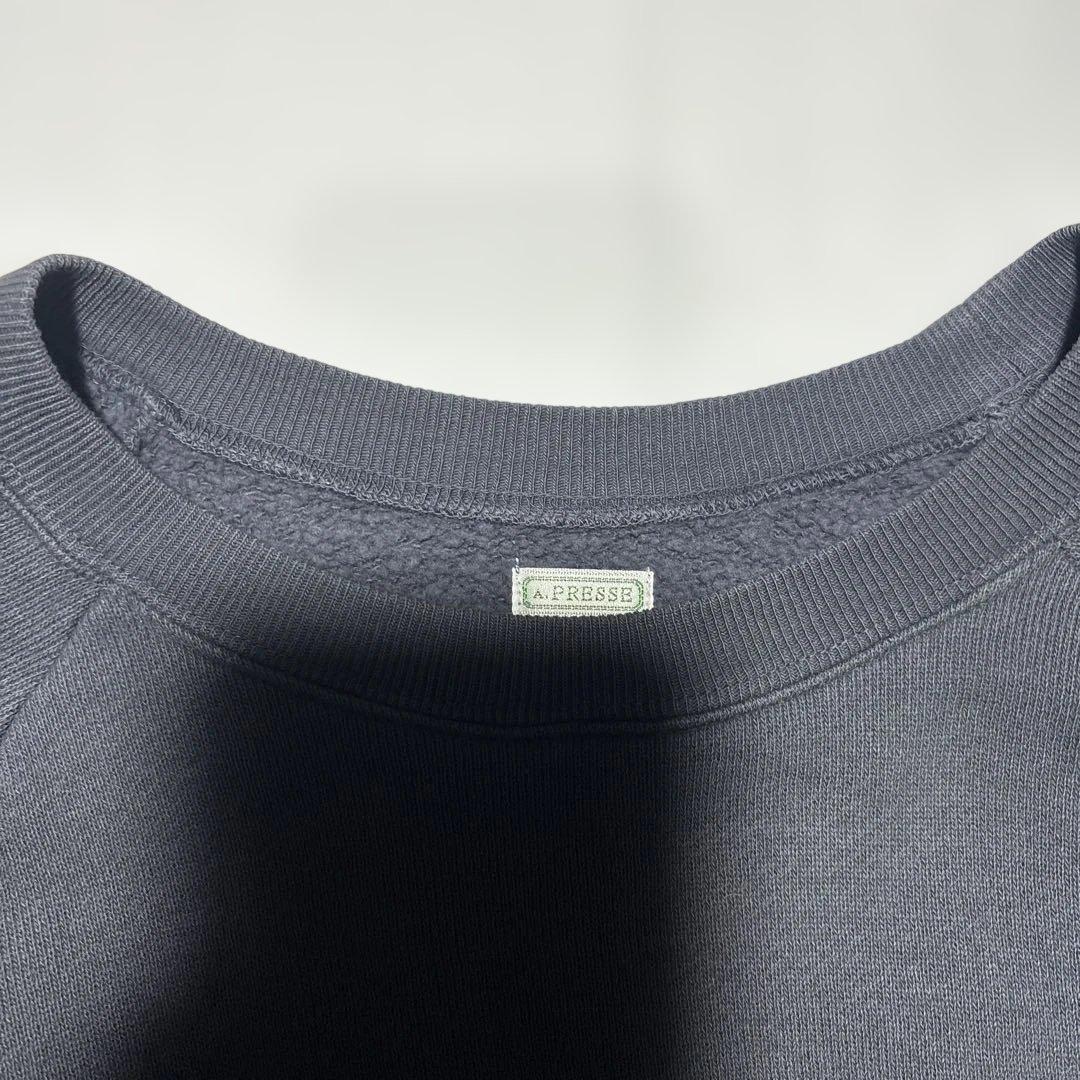 A.PRESSE スウェット　2トーン　ネイビー　チャコールグレー　フェード
