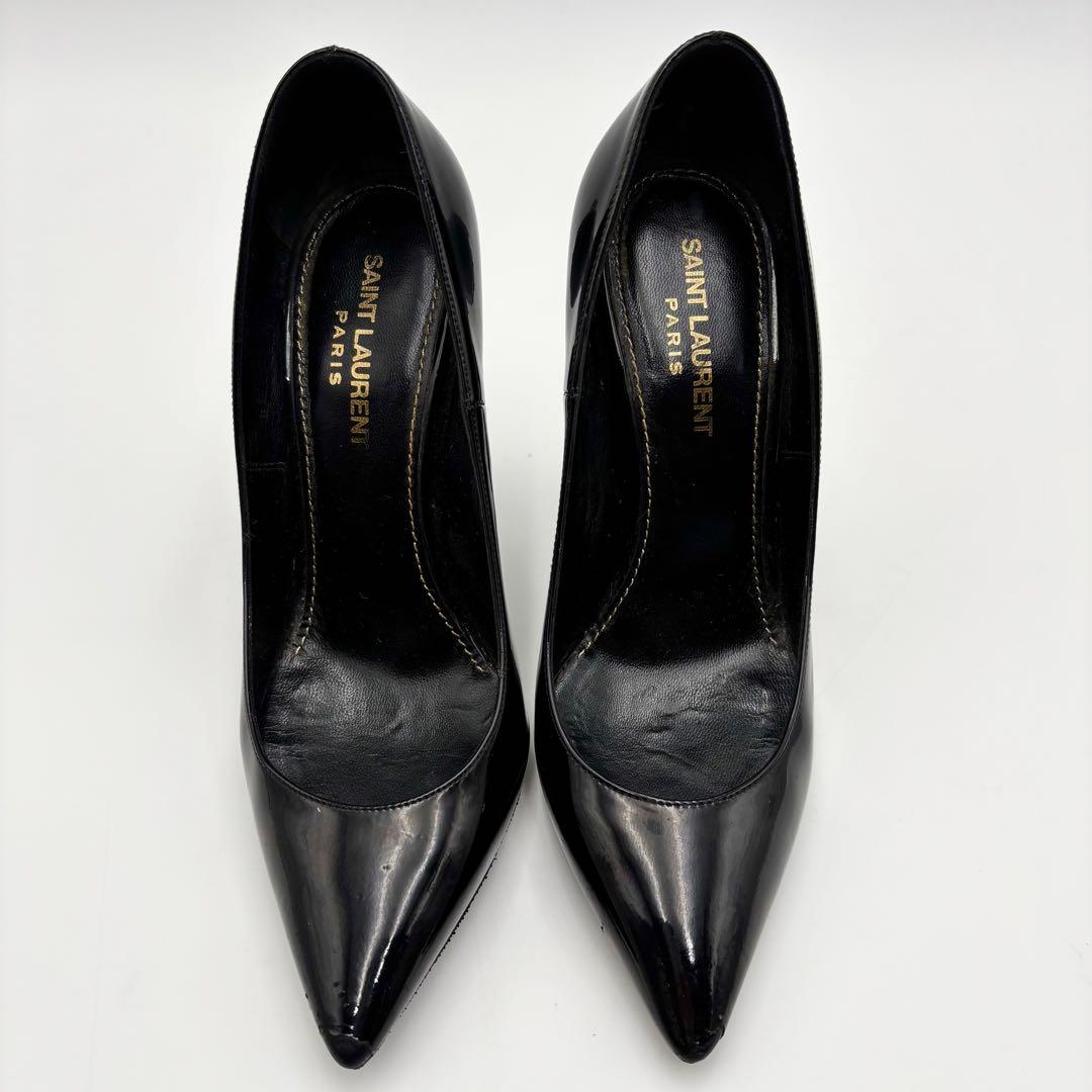 サンローランパリ ヒールパンプス オピウム カサンドラ パテントレザー