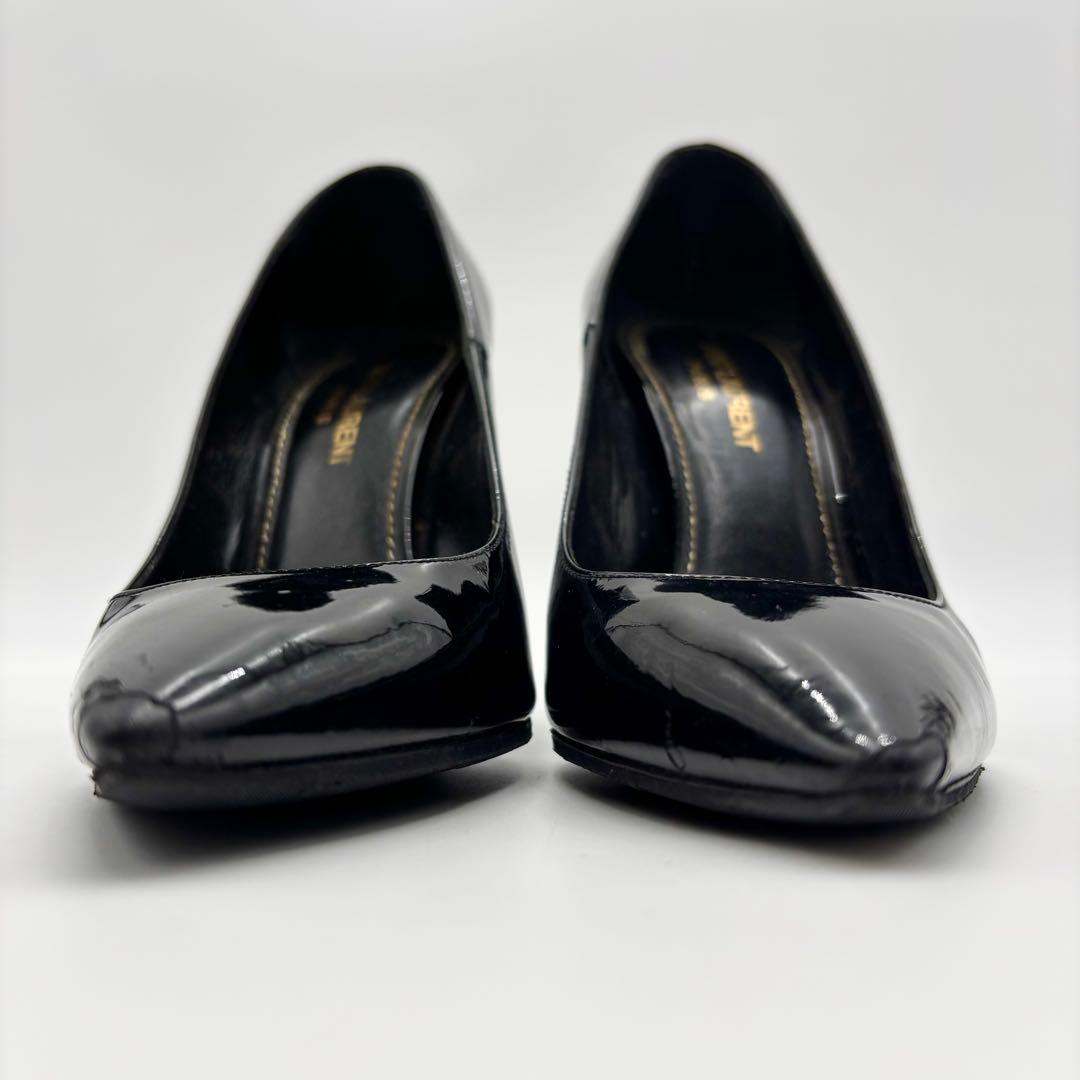 サンローランパリ ヒールパンプス オピウム カサンドラ パテントレザー