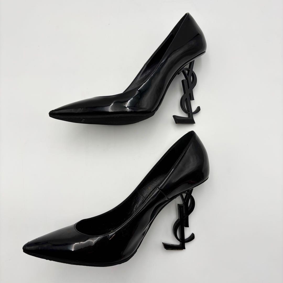 サンローランパリ ヒールパンプス オピウム カサンドラ パテントレザー