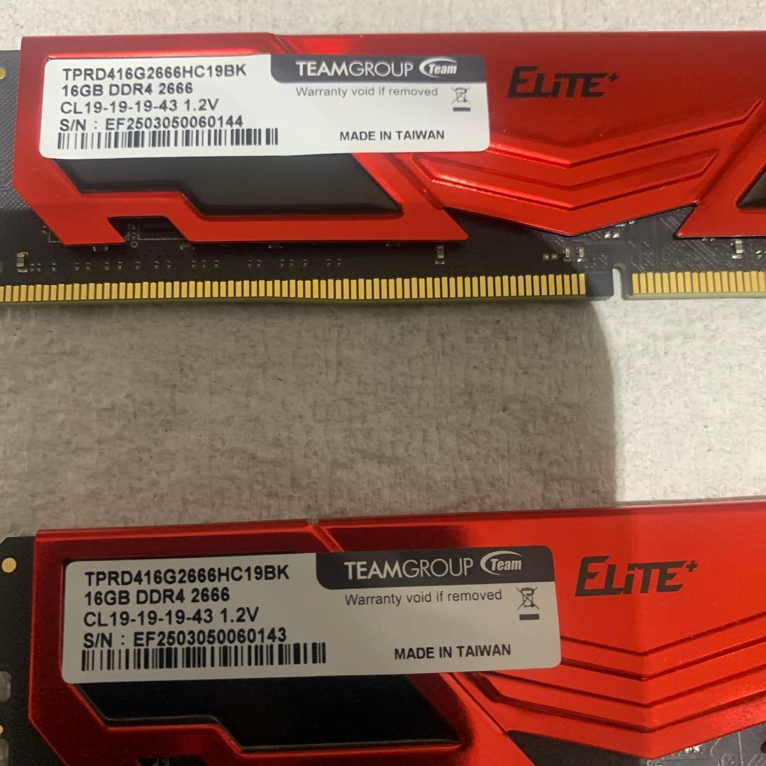 デスクトップ用メモリー　DDR4 2666mhz 16gb*2 32GB
