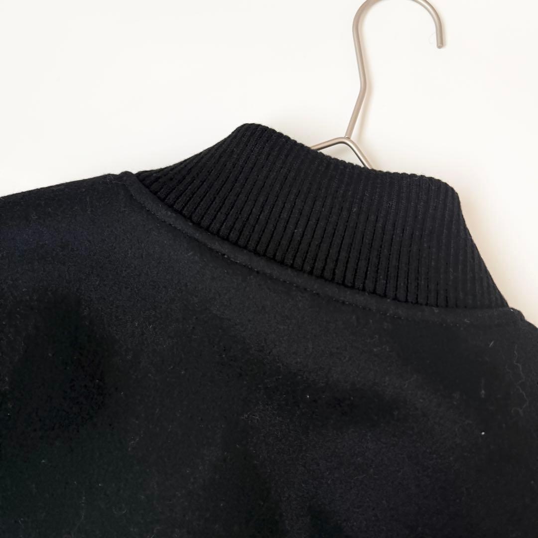 LOEFF ラムレザースリーブ メルトン スタジアム ジャンパー　サイズ1