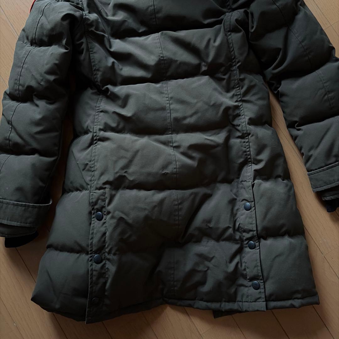 美品　カナダグース ダウンコート S カーキ コヨーテファー カナダ製 正規品
