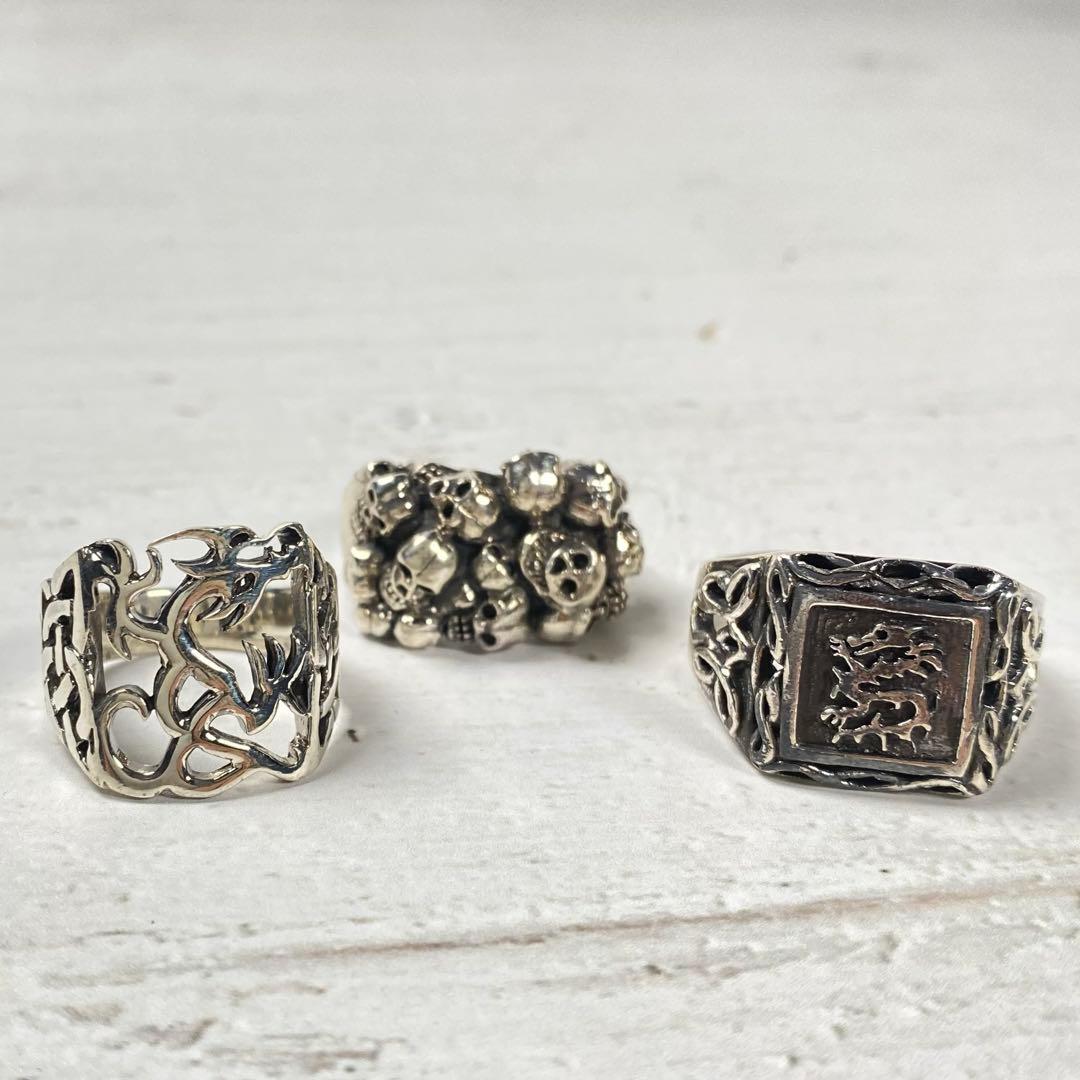 シルバー925 メンズリング 15個150g 925刻印 まとめ売り 銀精錬用