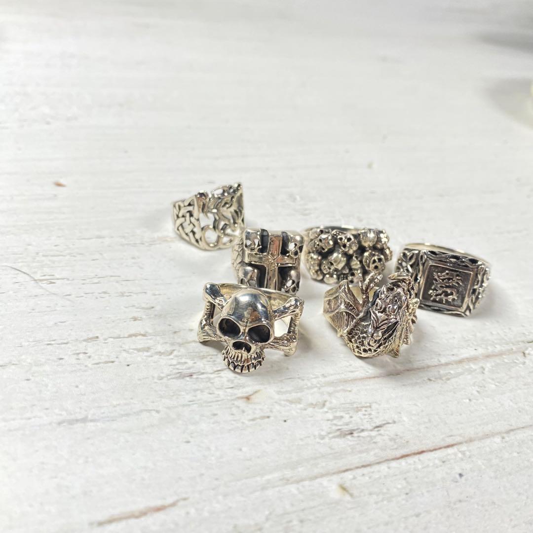 シルバー925 メンズリング 15個150g 925刻印 まとめ売り 銀精錬用