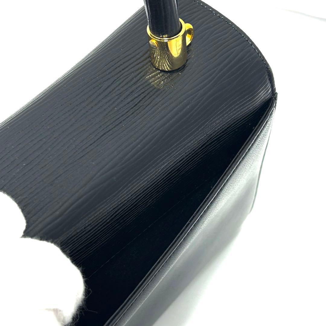 美品 ハナエモリ 2way フォーマルバッグ 黒 リボン レザー ハンドバッグ