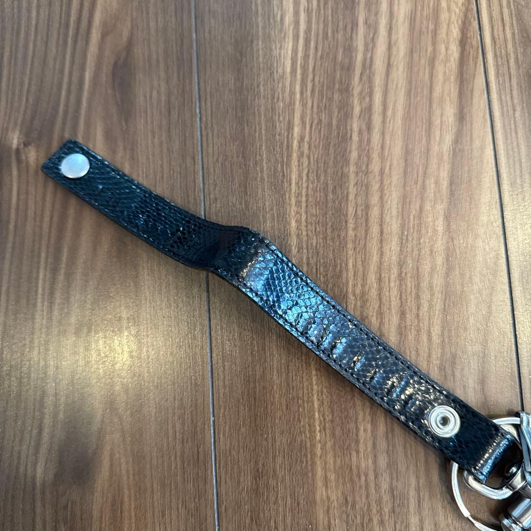 エンダースキーマ/キーフロック/ブラック パイソンレザー キーホルダー