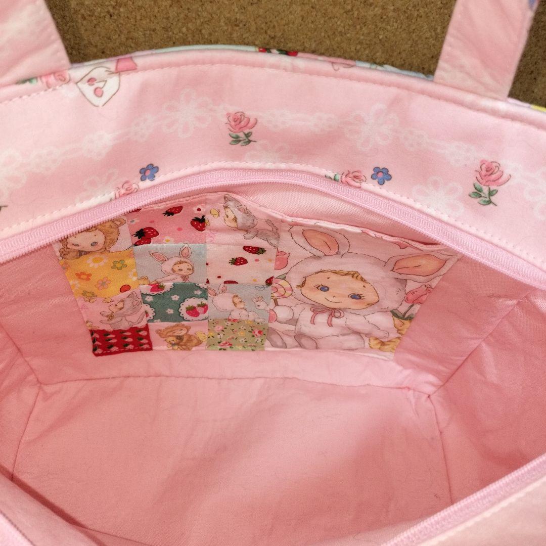 パッチワークサイドポケット付き２wayトートバック