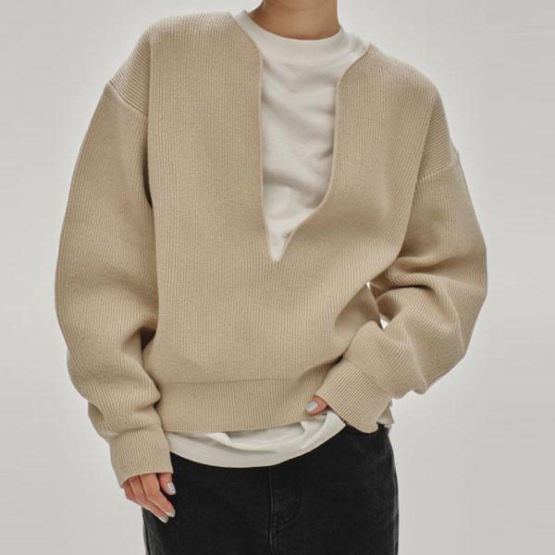 トップス todayful Slit Neck Knit