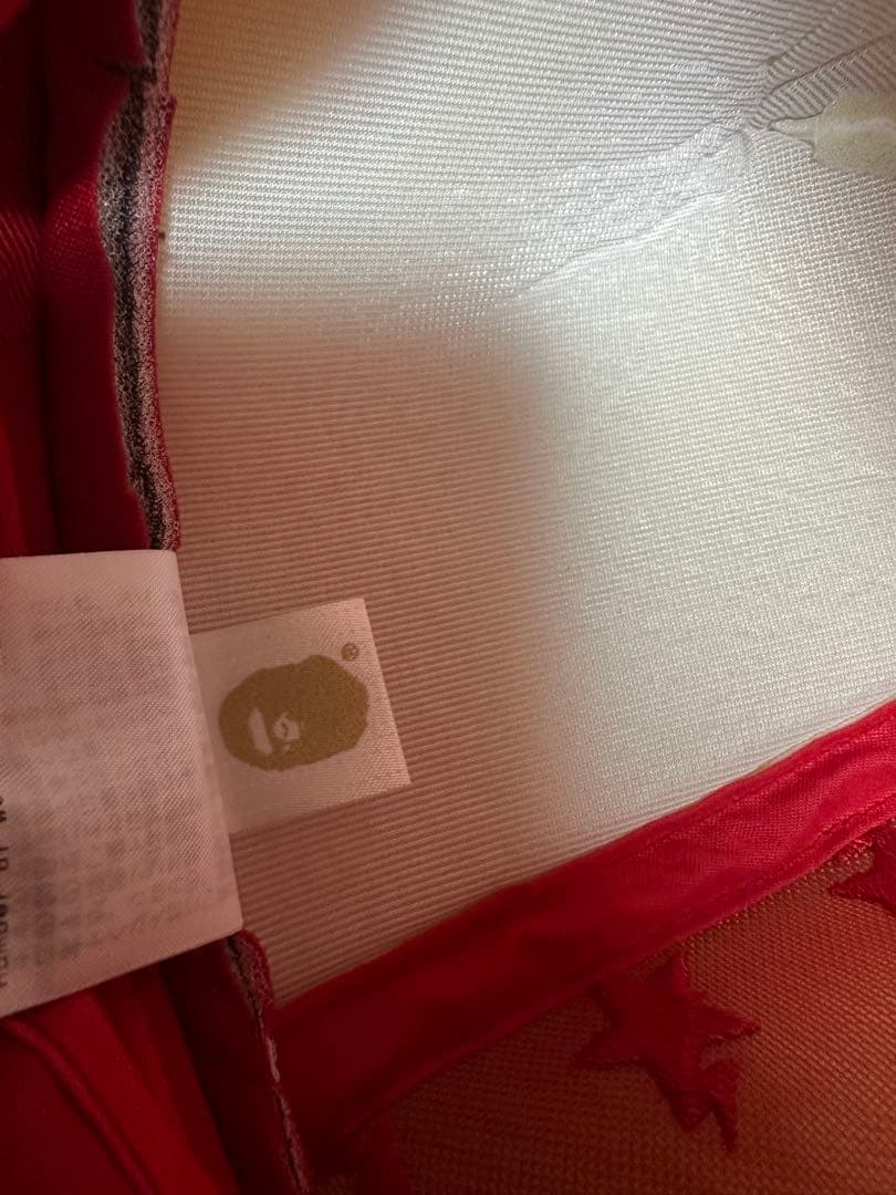 Bape 星柄メッシュキャップ 赤/白