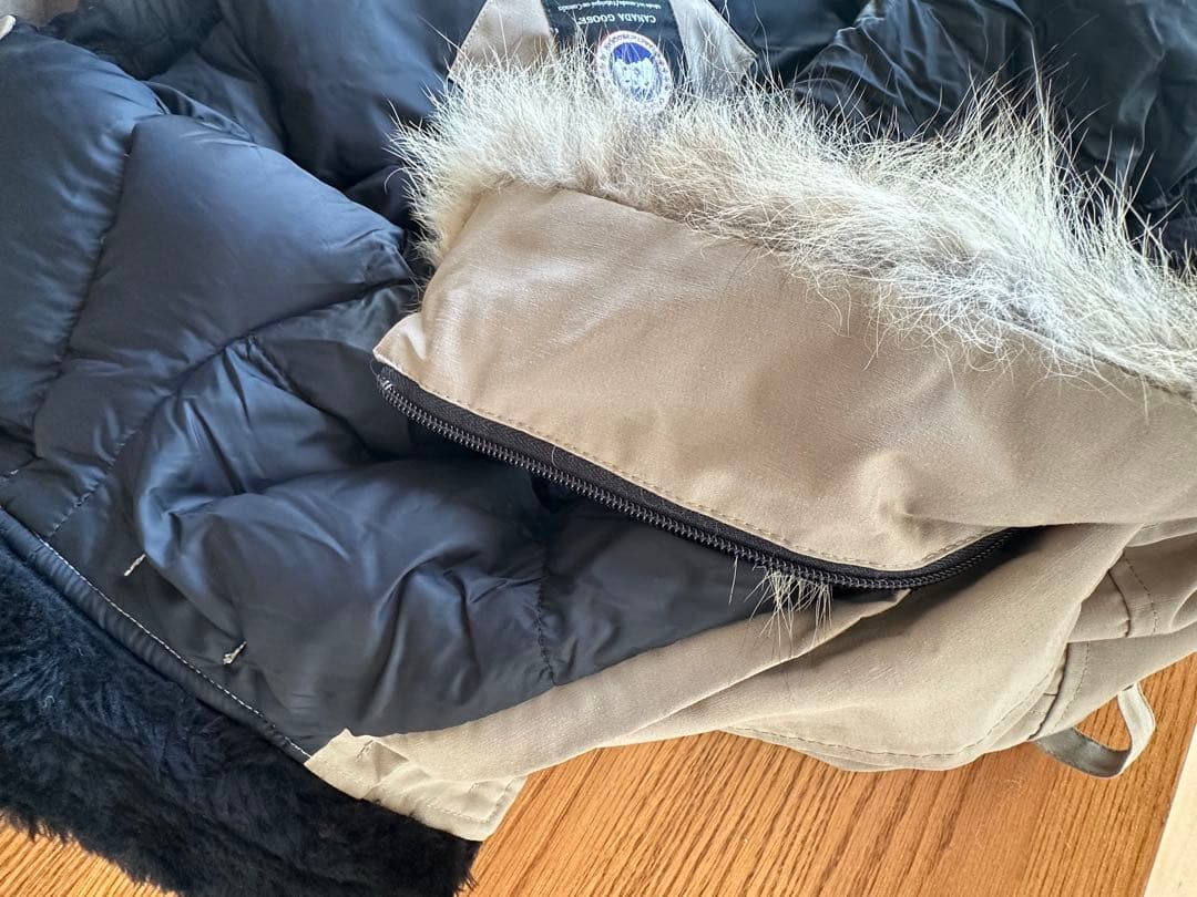 ☺︎KSRN☺︎ 美品 カナダグース ファー付きダウン ブロンテ ベージュ