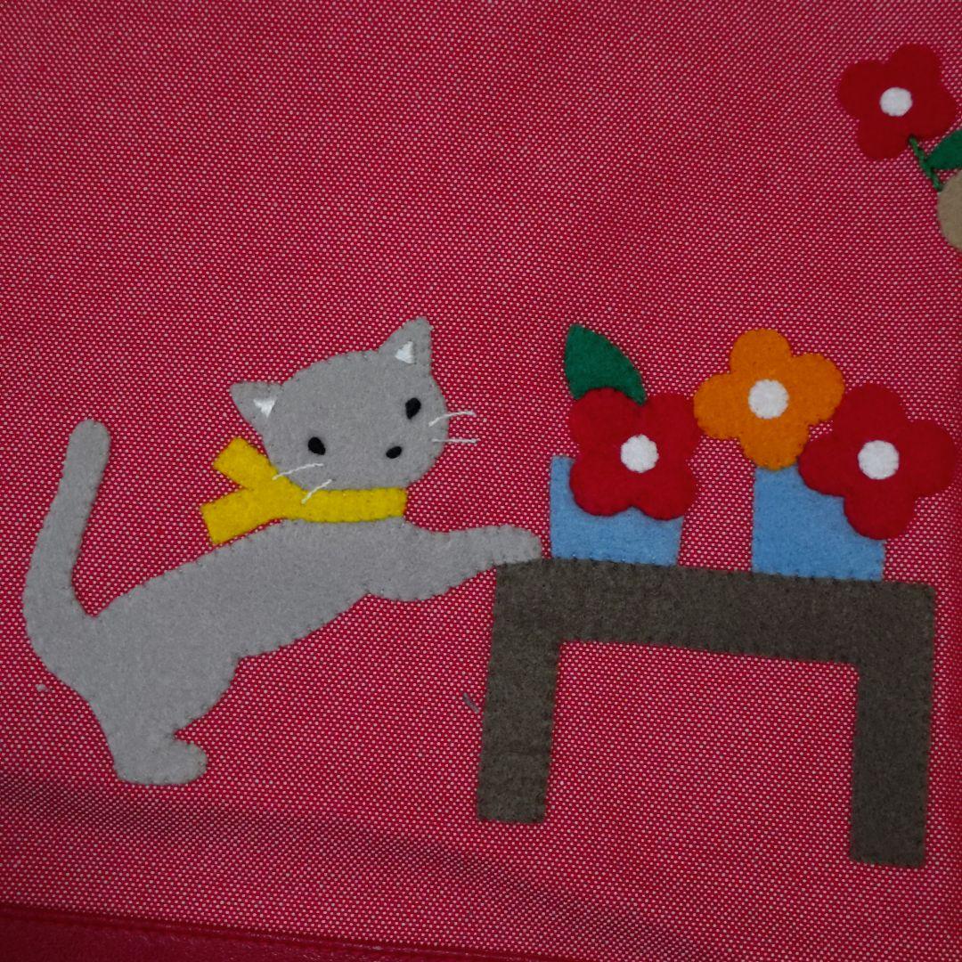 ファミリア　familiar デニムバック　レッスンバック赤