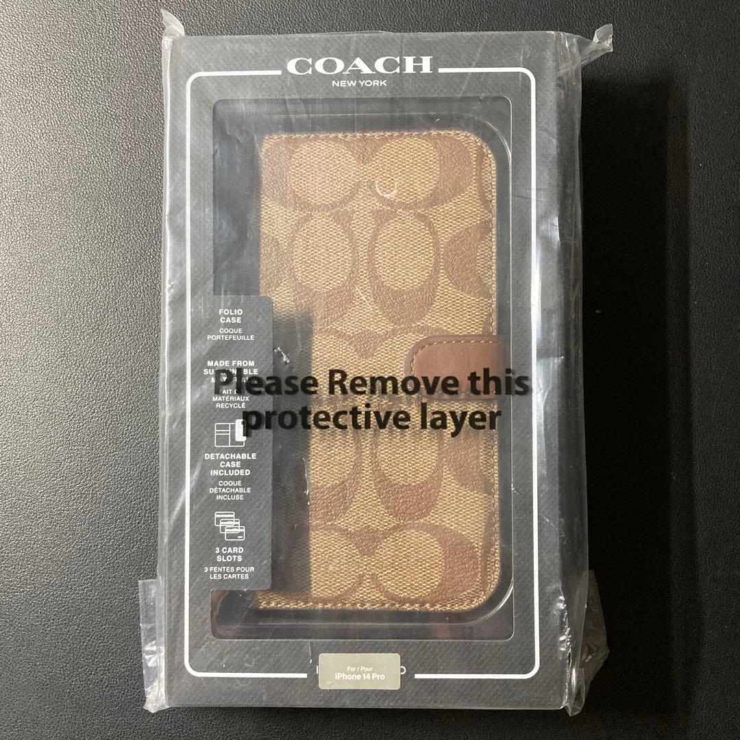 COACH 手帳型ケース ブラウン ベージュ