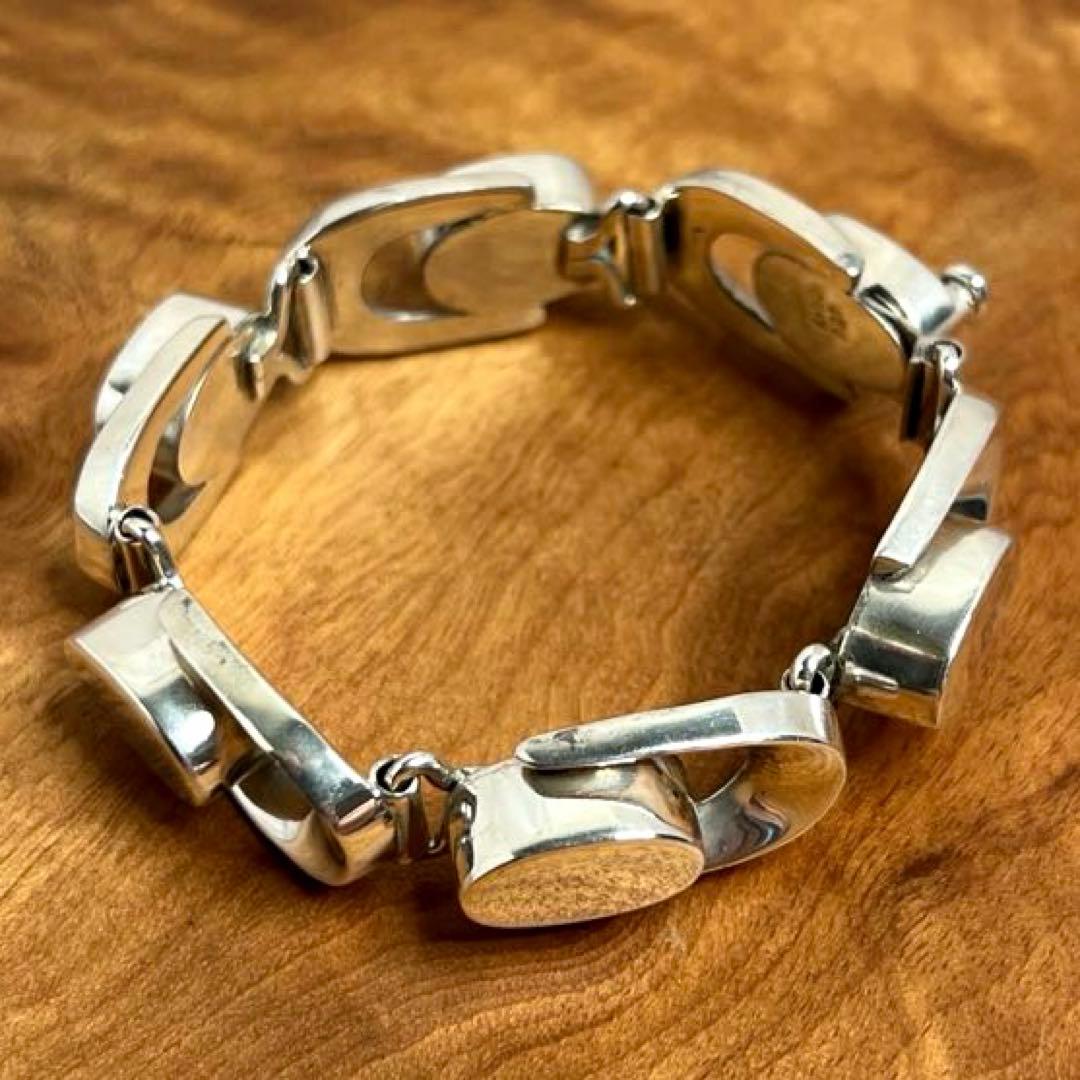 メキシコ ヴィンテージ シルバー モダン ヘビーブレスレット MEXICO925