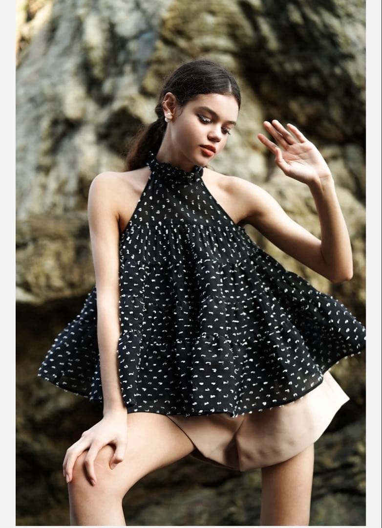 シェリエ　sheller airy dot flare tops