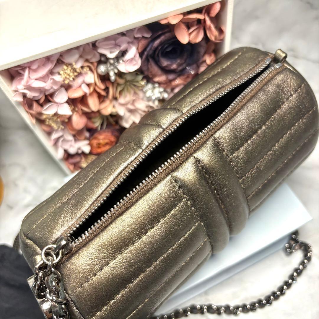 ♡激レア♡CHANEL ハンドバッグ メタリックグレー チェーンハンドル レザー