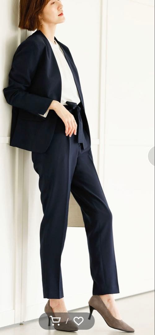 【新品】GeeRA ウォシャブル　ベーシックノーカラーテーパードパンツスーツ