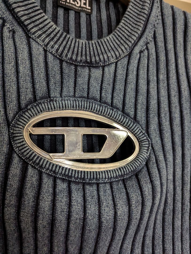 DIESEL 未使用美品 グレン期 メタルプレートリブトップス