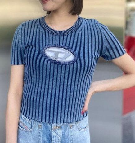 DIESEL 未使用美品 グレン期 メタルプレートリブトップス