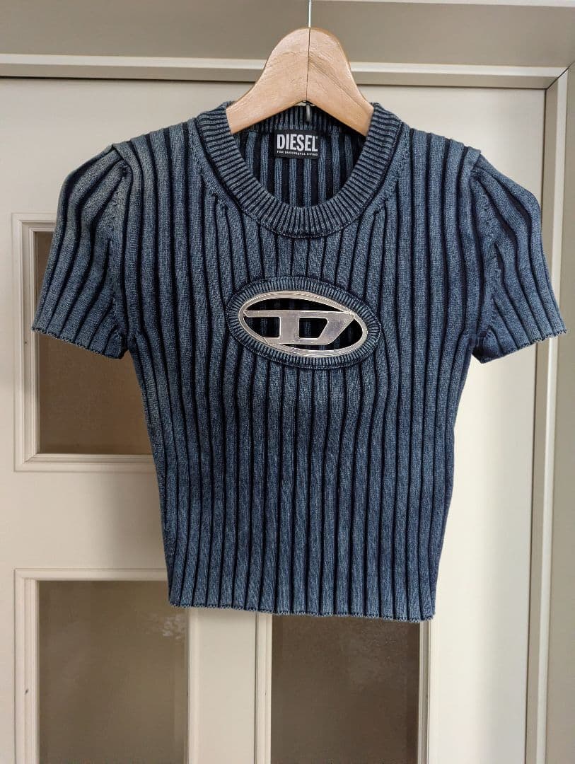 DIESEL 未使用美品 グレン期 メタルプレートリブトップス