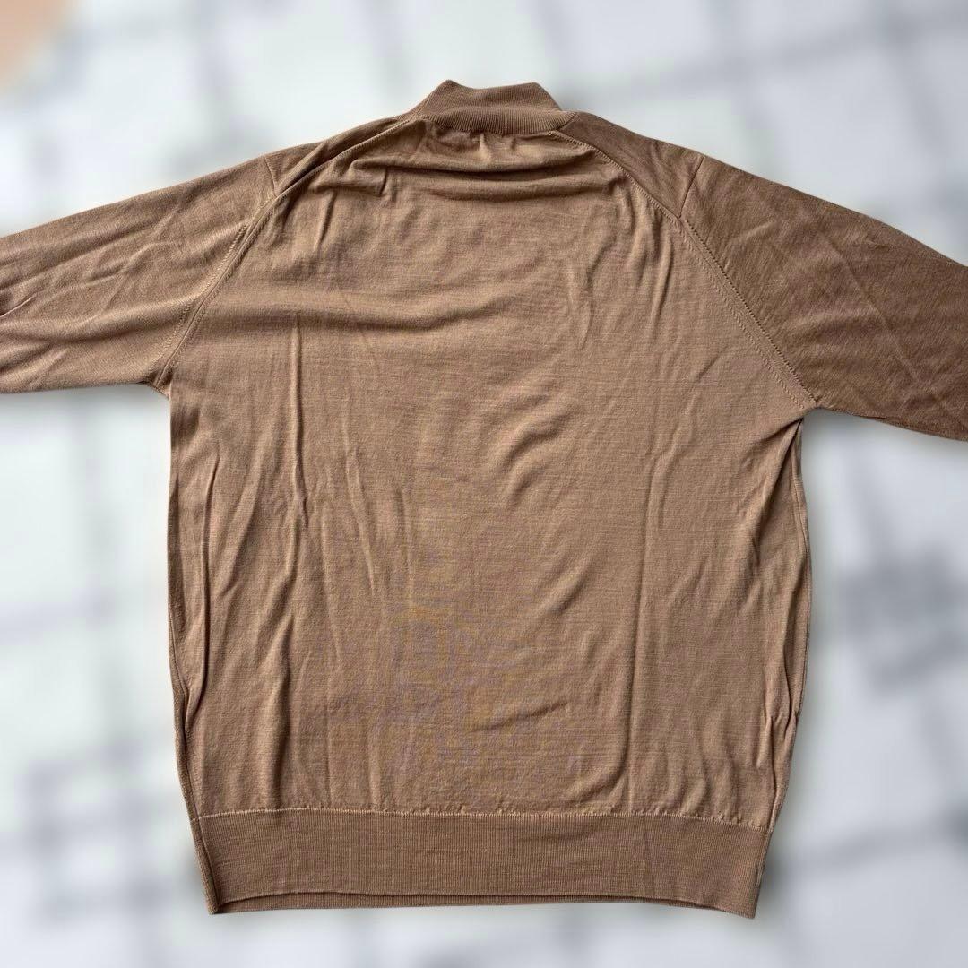 JOHN SMEDLEY メンズウールニット　モックネック　ブラウン