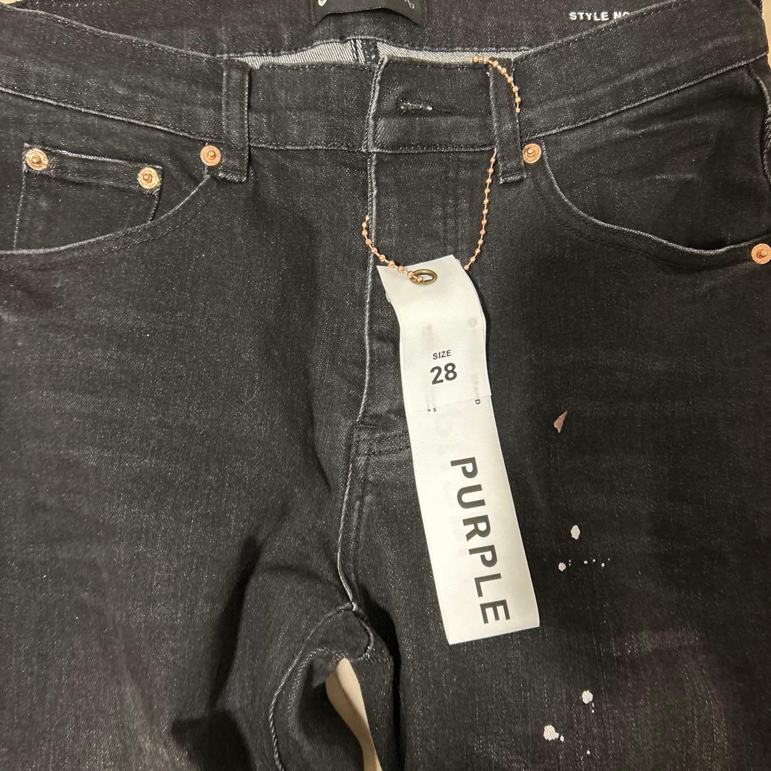 早い者勝ちすぐ売れます PURPLE ブラックデニム パンツ 28