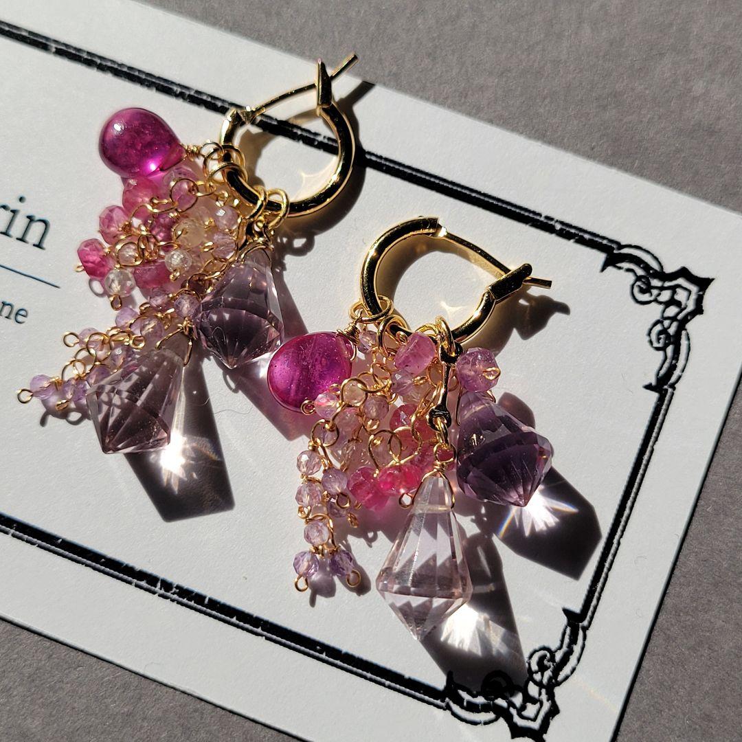 じばにゃん様 アメジスト/ルビー 着せ替えピアス