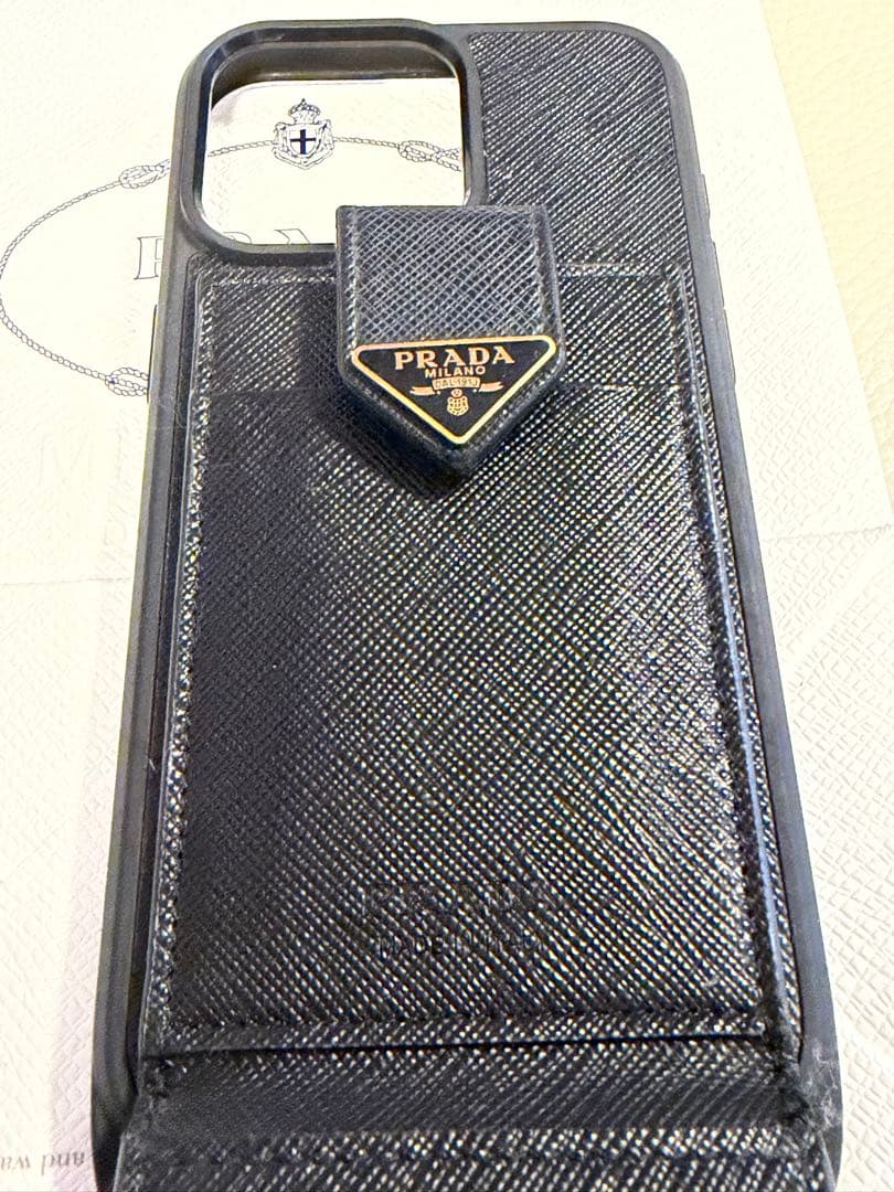 PRADA iPhone用ケース ブラック レザー