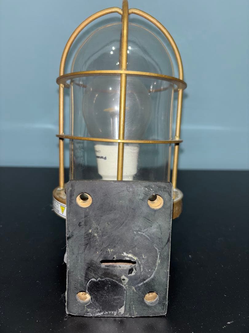 中古　松本船舶　マリンランプ　2号フランジ(ゴールド) 真鍮　LED電球付き　②