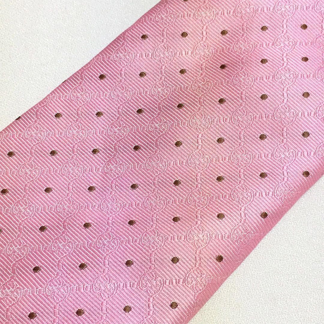 未使用級 グッチ GUCCI ネクタイ シルク100% ピンク ドット