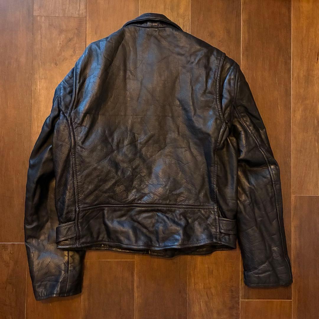 80s vintage レザーダブルライダースジャケット 古着