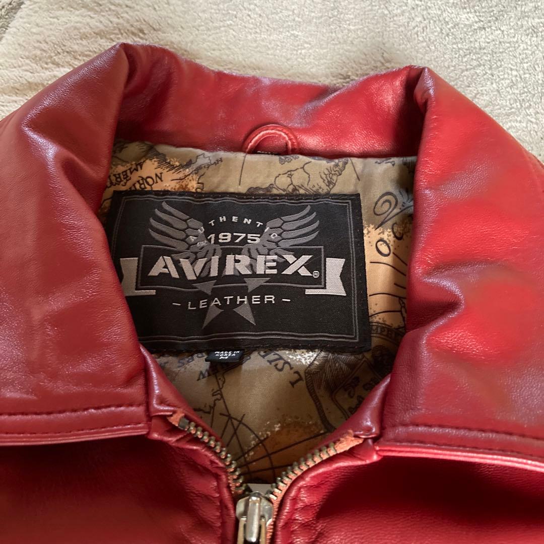 極美品・希少モデル　AVIREX シグネチャーバーシティジャケット　M 赤