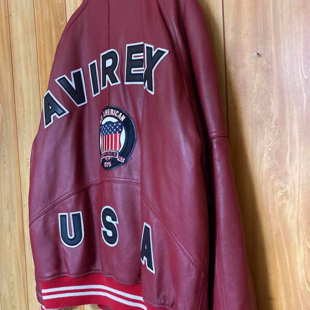 極美品・希少モデル　AVIREX シグネチャーバーシティジャケット　M 赤