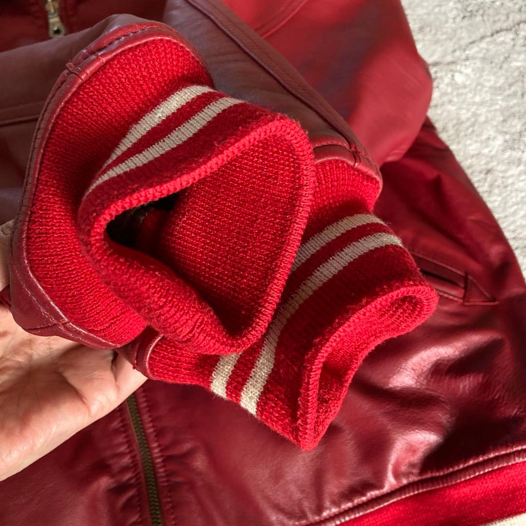 極美品・希少モデル　AVIREX シグネチャーバーシティジャケット　M 赤