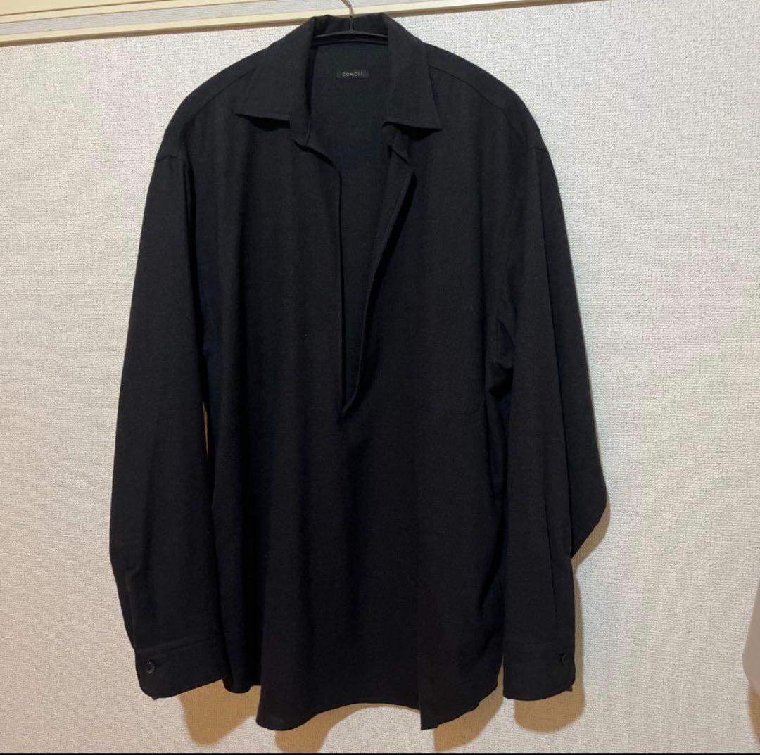 22AW COMOLI ウールビエラ スキッパーシャツ size3