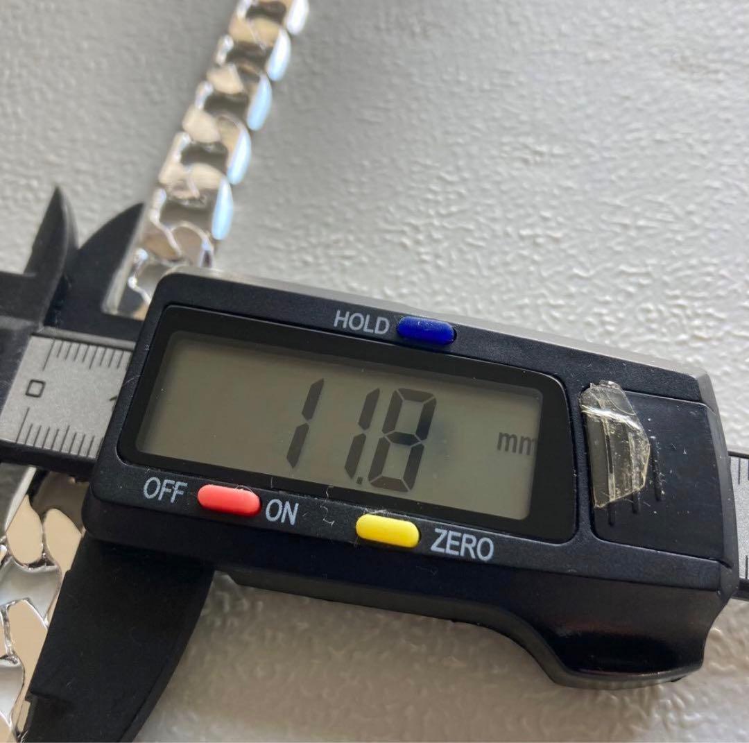 極太12ｍｍ 刻印 925スターリングシルバーネックレス 55ｃｍ