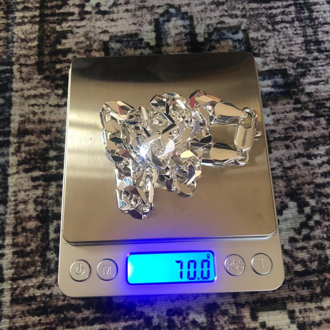 極太12ｍｍ 刻印 925スターリングシルバーネックレス 55ｃｍ