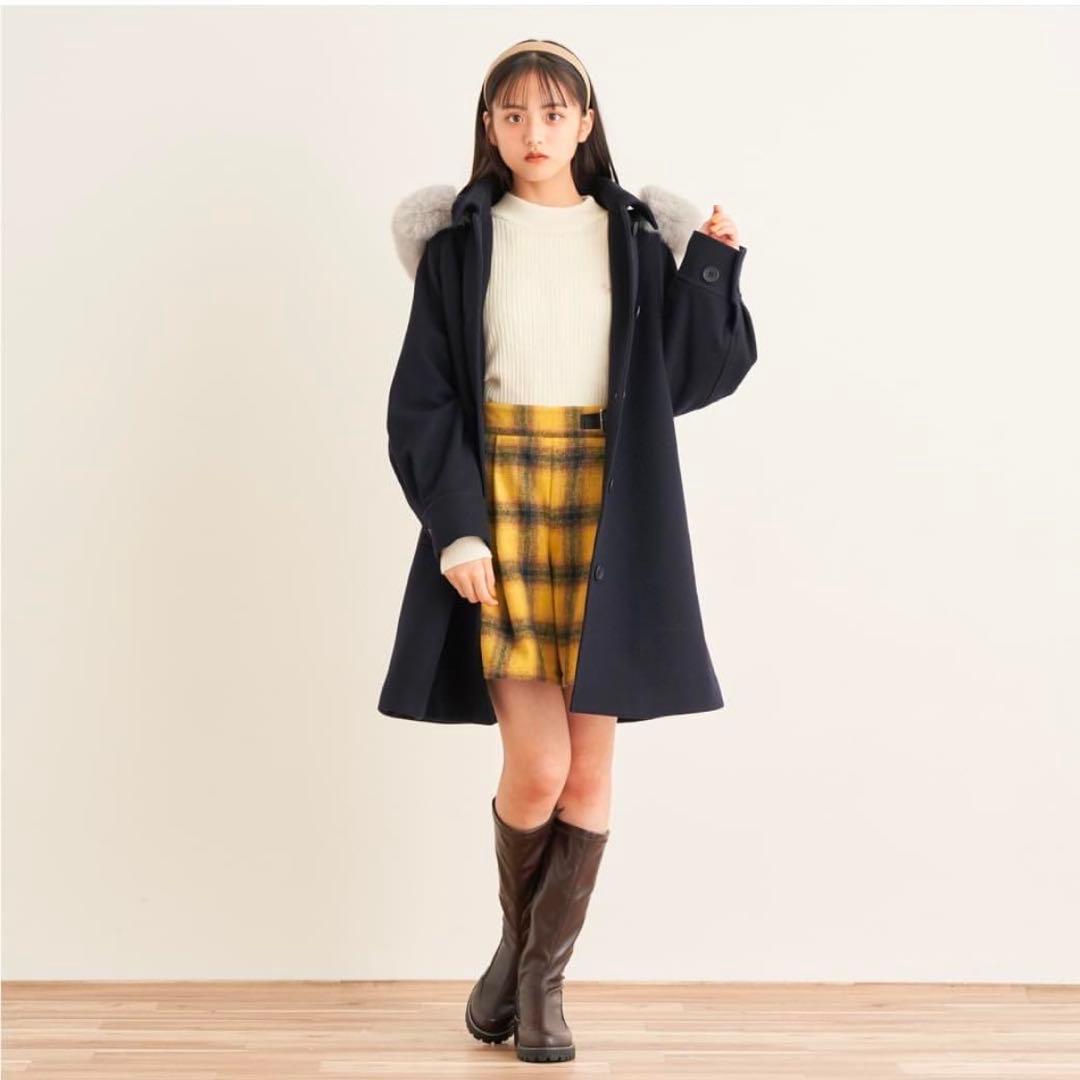 ポンポネットジュニア　ステンカラーオーバーウールコートLL 165