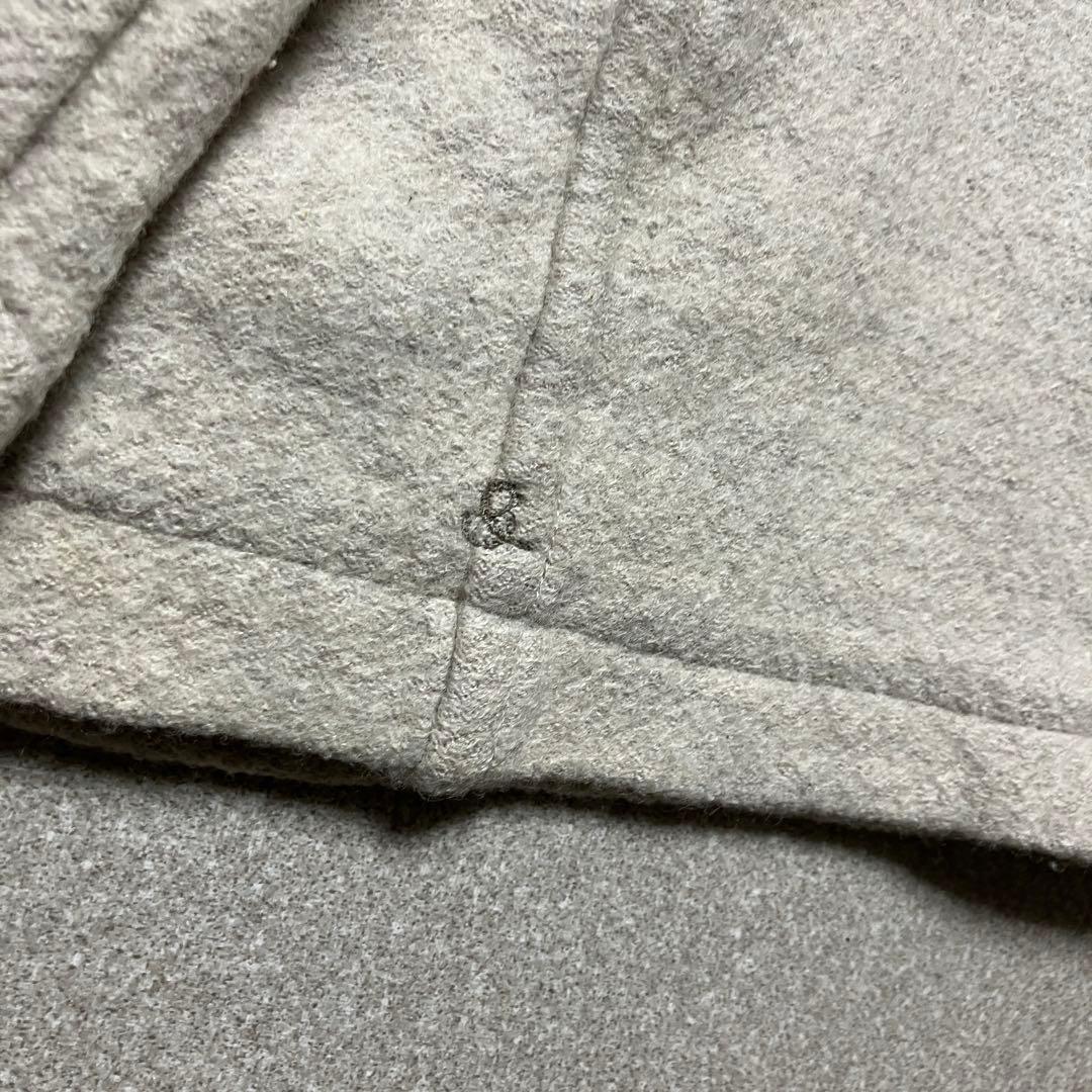 【45r ウール100%】ダッフルコート ショート アイボリー 白 フード