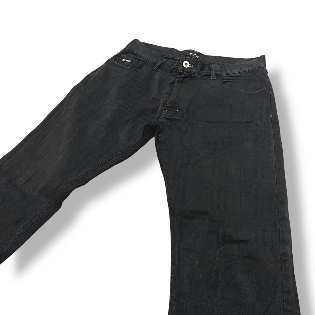 バーバリーブラックレーベル シャドーチェック ストレート 三陽商会