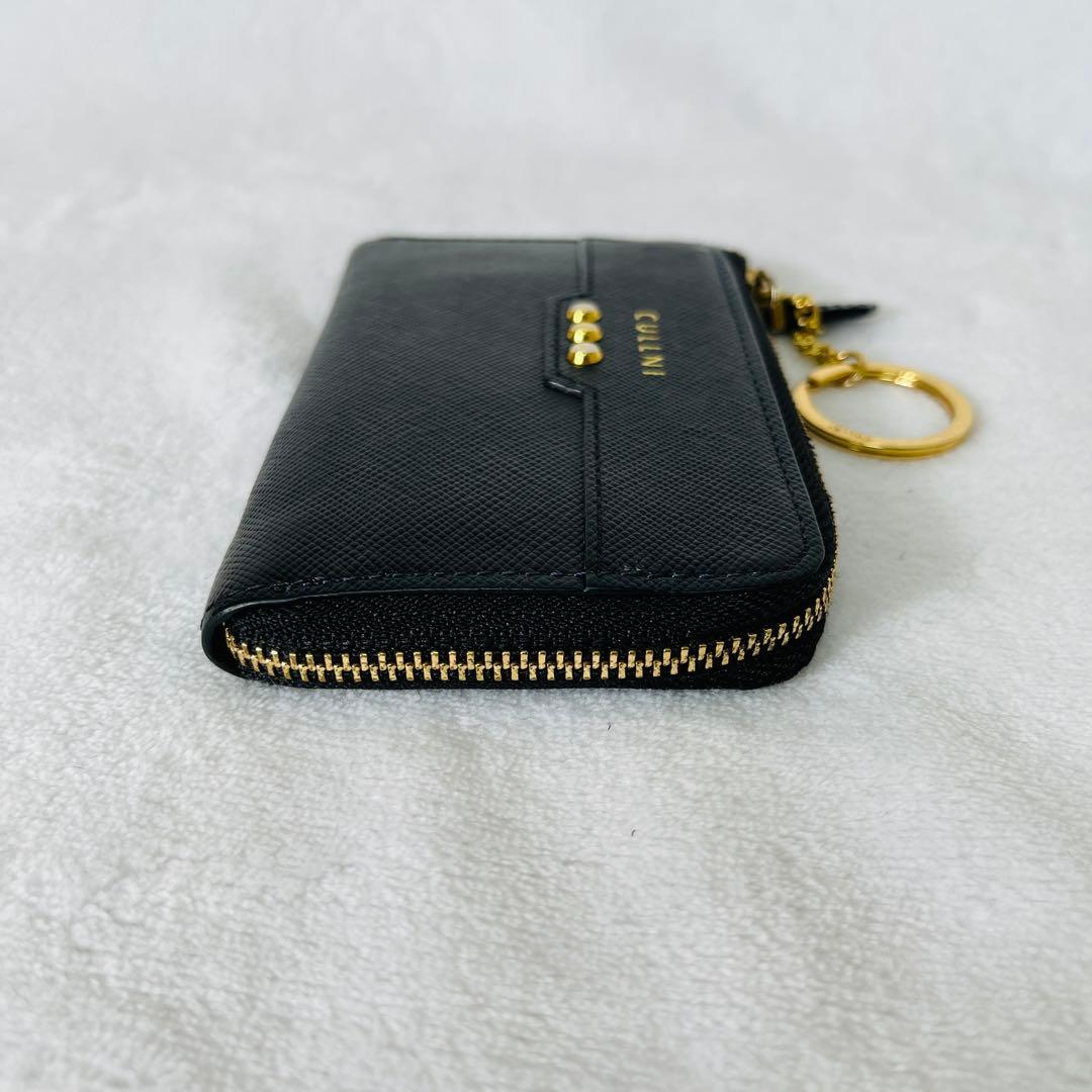 ✨美品✨CULLNI 財布 牛革 ブラック 無地 メンズ　小銭入れ