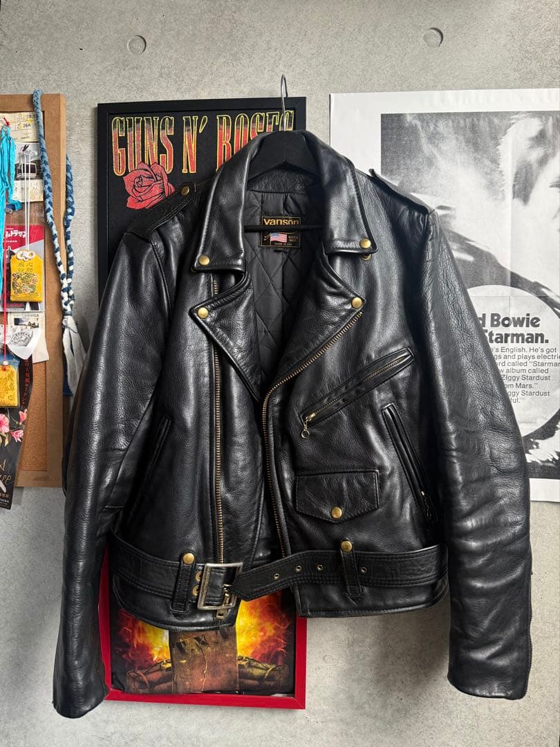 ✨希少✨ VANSON ダブル ライダース 40 TALONジップ ブラック