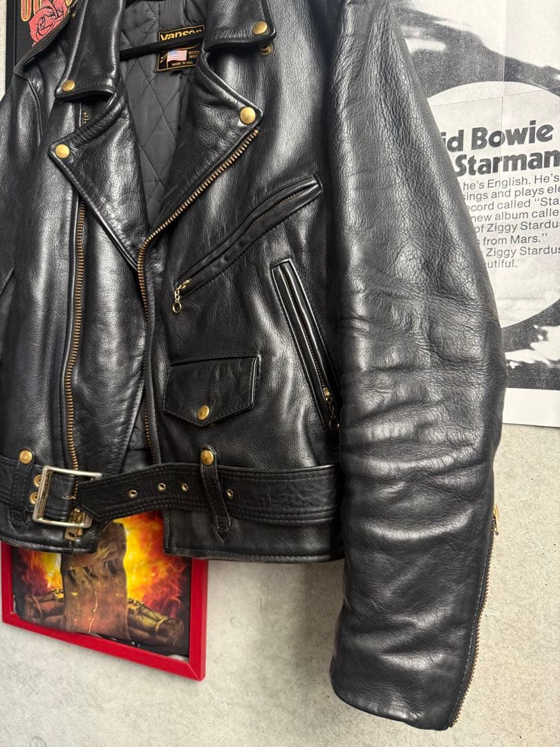 ✨希少✨ VANSON ダブル ライダース 40 TALONジップ ブラック