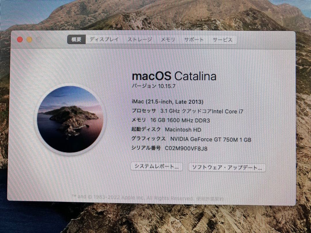 iMac 21.5インチ late2013 純正キーボード・マウス付き