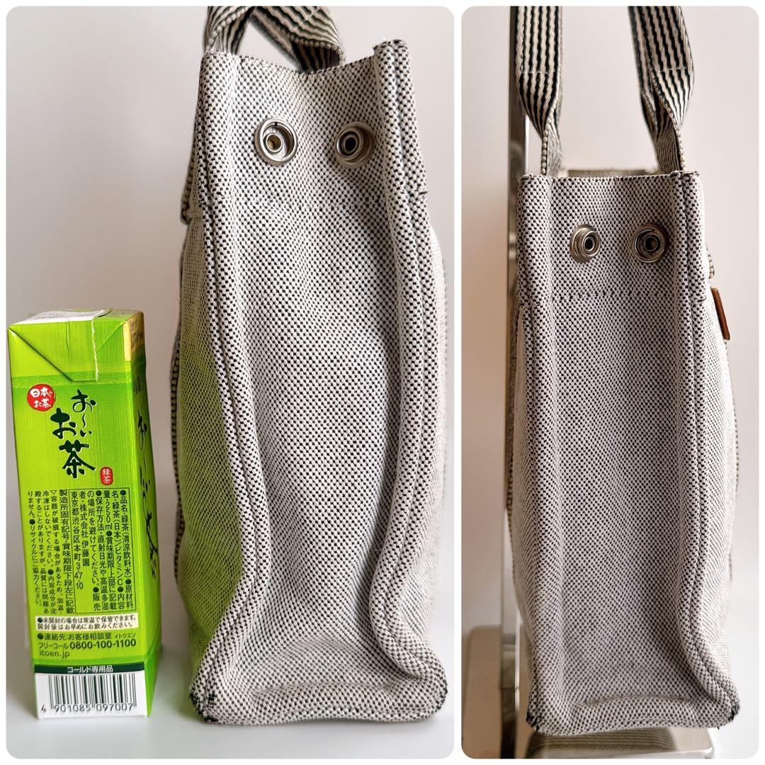 エルメス フールトゥPM ハンド トート バッグ グレー ブラック ストライプ