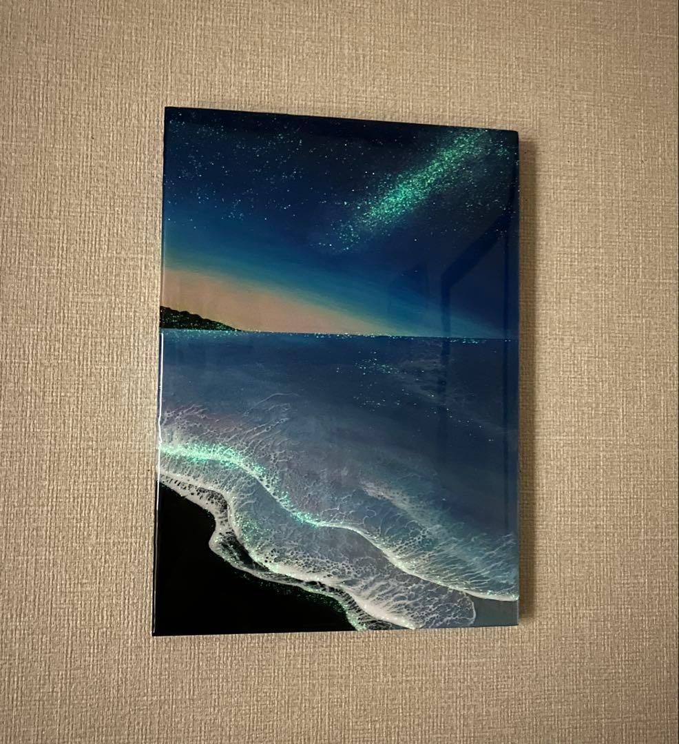 2025蓄光入りオーシャンレジンアート(A3パネル)No.11